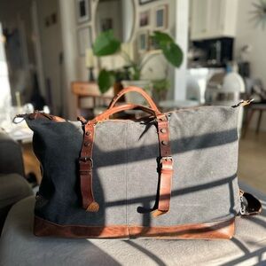 Stylish Black and Brown Men's Travel Bag